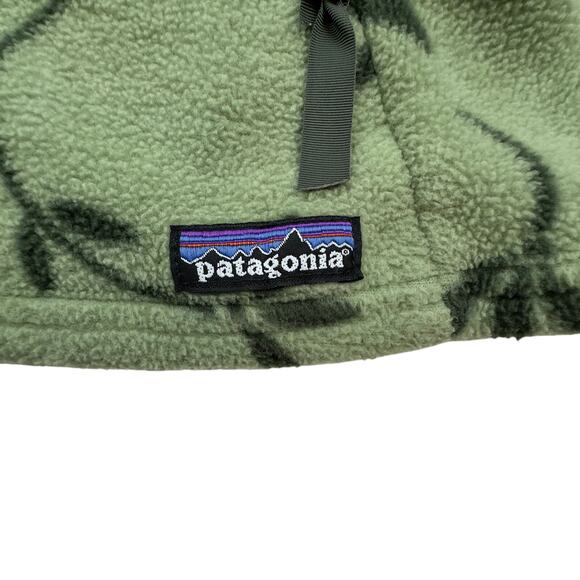Patagonia Vintage Rare Synchilla Fleece Green Floral Printed Vest Women's Size M - Picture 4 of 7